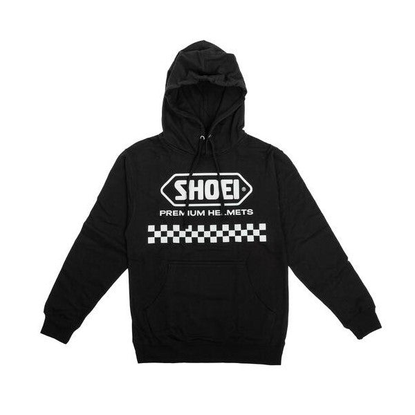 Coton Ouaté Kanguroo avec Capuche/Shoei/noir blanc de face