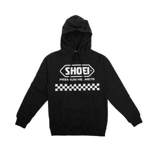 Coton Ouaté Kanguroo avec Capuche/Shoei/noir blanc de face