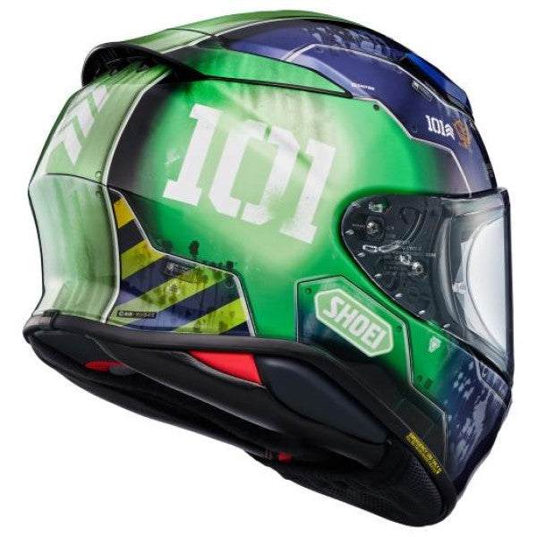 Casque Intégral de Moto RF-1400 MS-05 Zaku 1, Bleu/Vert, coté droit