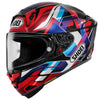 Casque Intégral de Moto X-Fifteen Valion/Shoei/bleu rouge, coté gauche