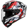 Casque Intégral de Moto X-Fifteen Valion/Shoei/gris rouge, coté gauche