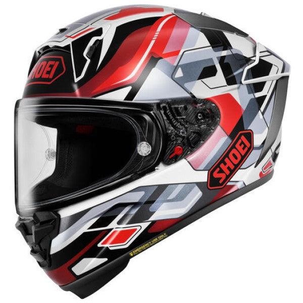 Casque Intégral de Moto X-Fifteen Valion/Shoei/gris rouge, coté gauche