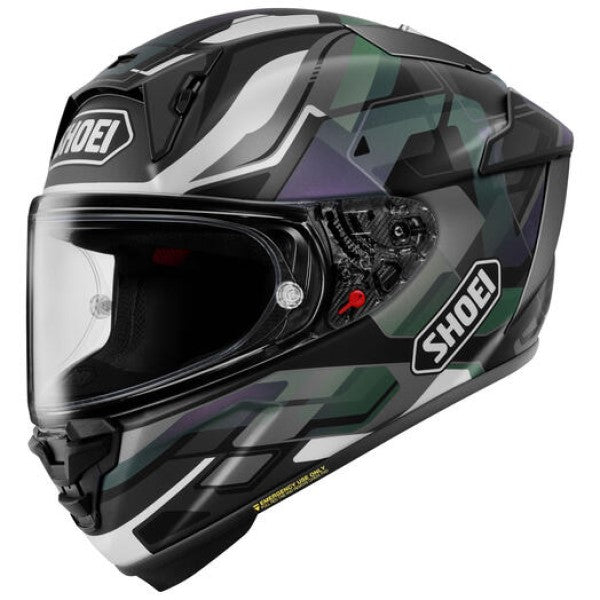 Casque Intégral de Moto X-Fifteen Valion/Shoei/gris mauve, coté gauche