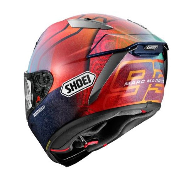Casque Intégral de Moto X-Fifteen Marquez Holi Rouge, arrière