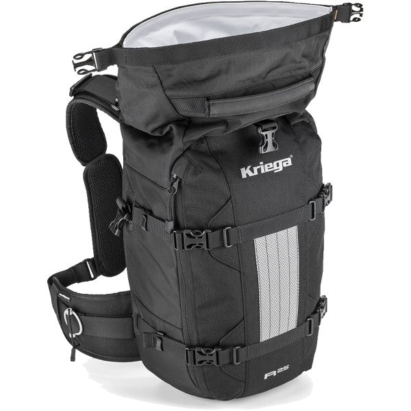 Sac de Moto R25 Noir Ouverture incliné de face