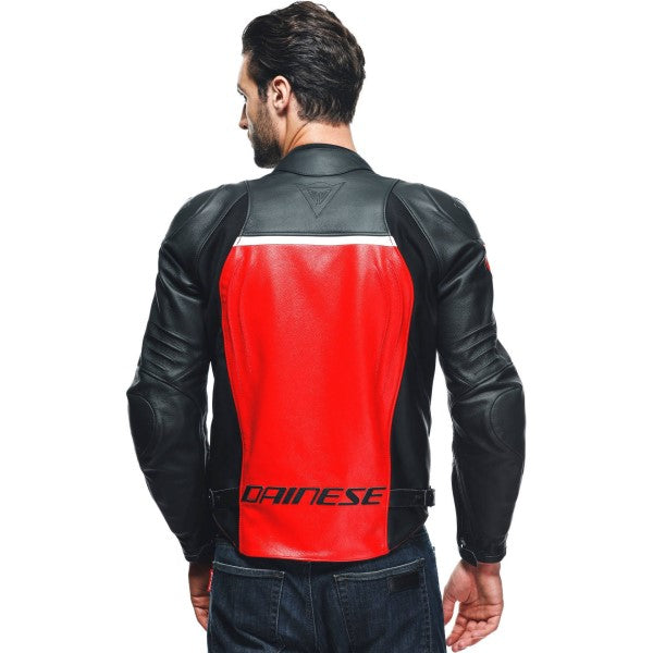 Manteau de Moto Dainese Racing 4 Rouge Noir Modèle Dos