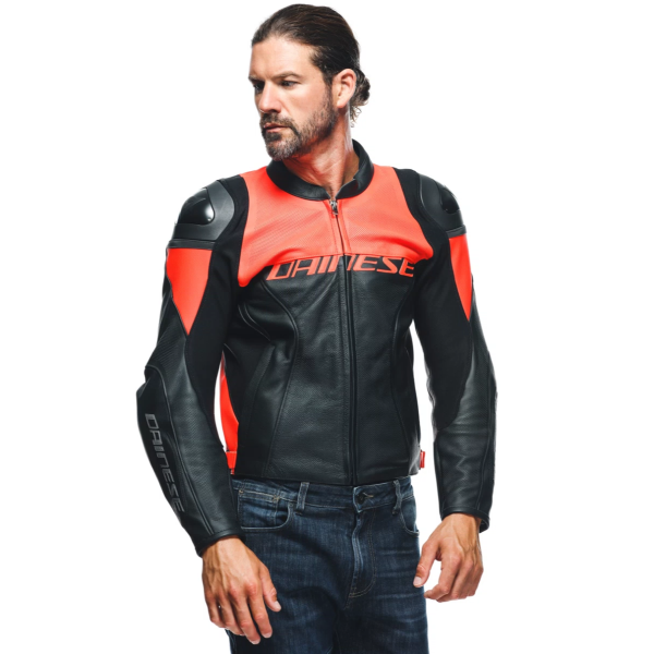 Manteau de moto Dainese Racing 4 Perforé Noir Rouge Modèle