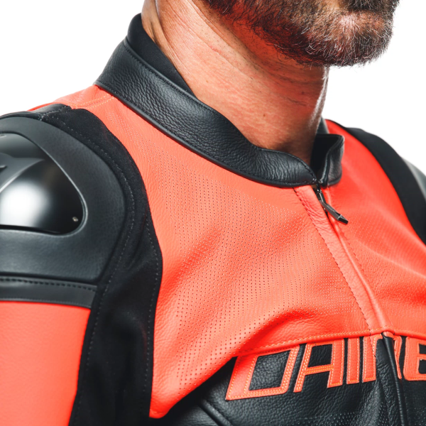 Manteau de moto Dainese Racing 4 Perforé Noir Rouge Zoom