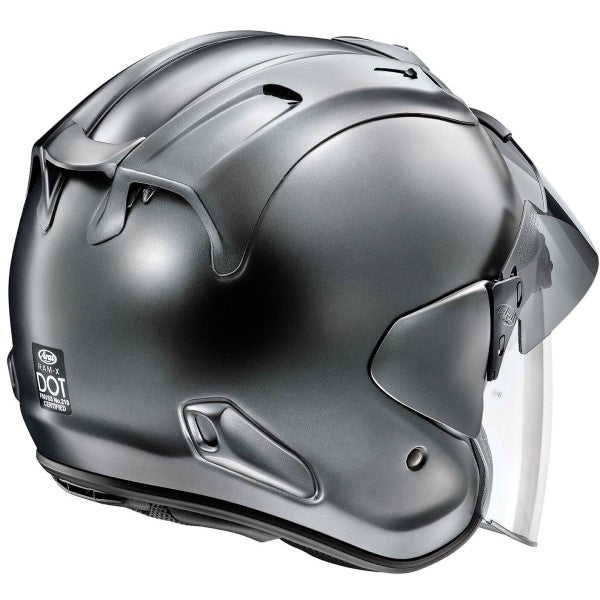 Casque Ouvert de Moto Ram-X Gris Clair incliné de dos