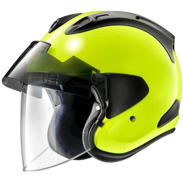 Casque Ouvert de Moto Ram-X Haute-Visibilité incliné de face