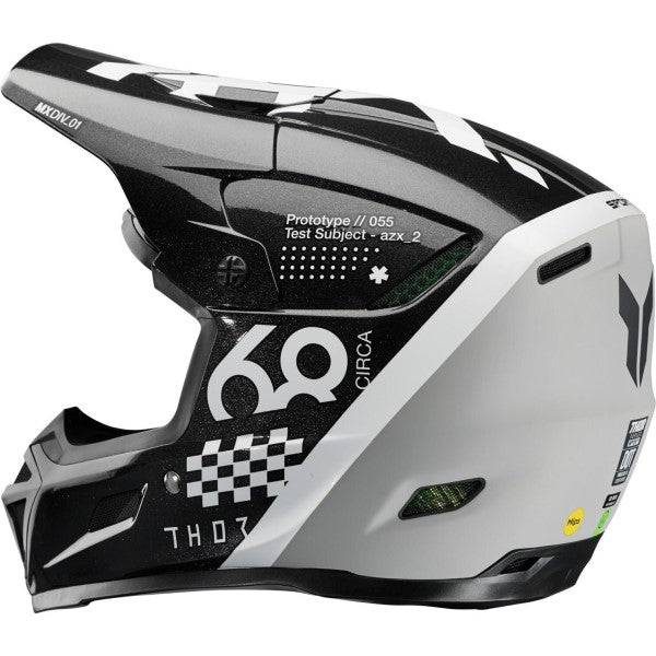 Casque de Motocross Reflex Sport Riot Noir/Blanc de droite