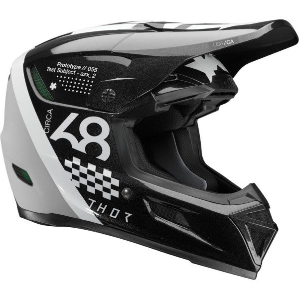 Casque de Motocross Reflex Sport Riot Noir/Blanc de gauche