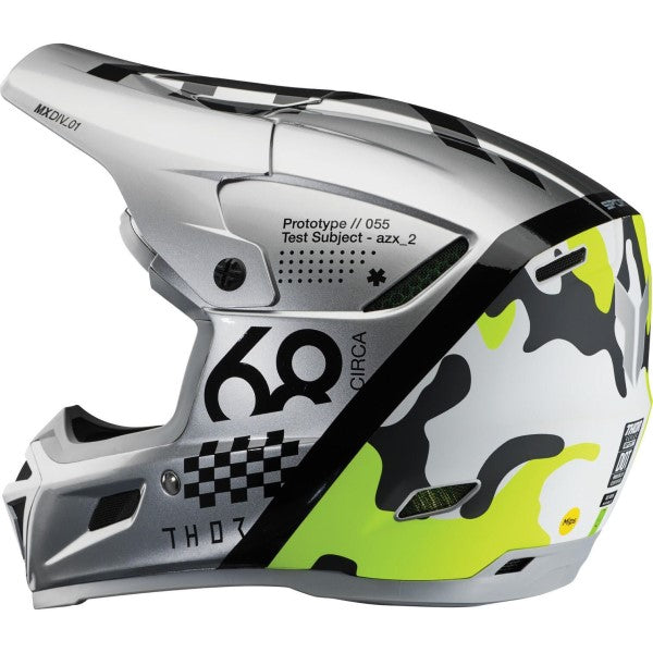 Casque de Motocross Reflex Sport Riot Gris/Vert de droite