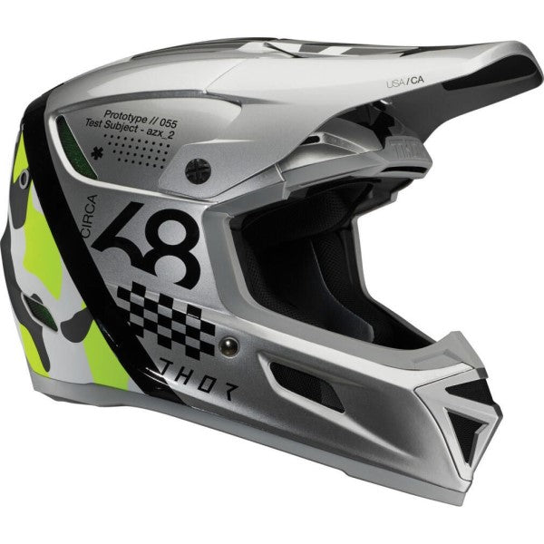 Casque de Motocross Reflex Sport Riot Gris/Vert de gauche
