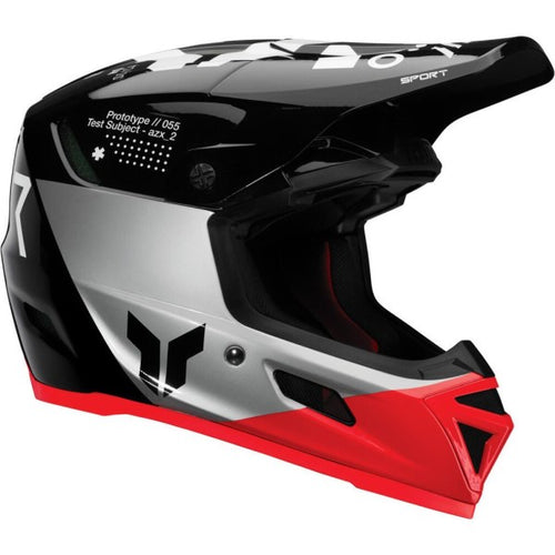 Casque de Motocross Reflex Sport Strike Noir/Gris/Rouge de gauche
