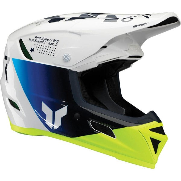 Casque de Motocross Reflex Sport Strike Blanc/Multicolore de gauche