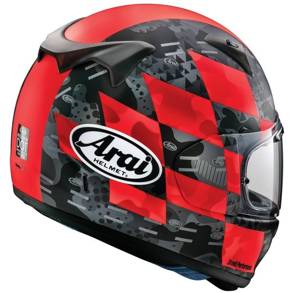 Casque Intégral de Moto Regent-X Graphique Rouge/Noir incliné de dos