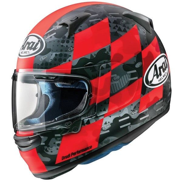 Casque Intégral de Moto Regent-X Graphique Rouge/Noir incliné de droite