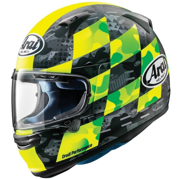 Casque Intégral de Moto Regent-X Graphique Jaune/Vert incliné de droite