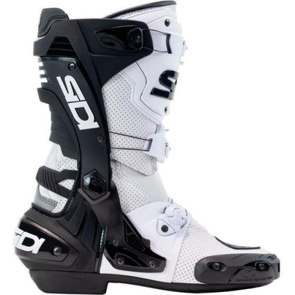 Bottes de Motocross Rex Air/ Sidi blanc noir, cote gauche