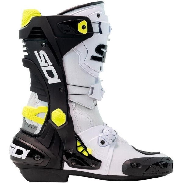 Bottes de Moto Rex Noir/Blanc/Jaune de gauche