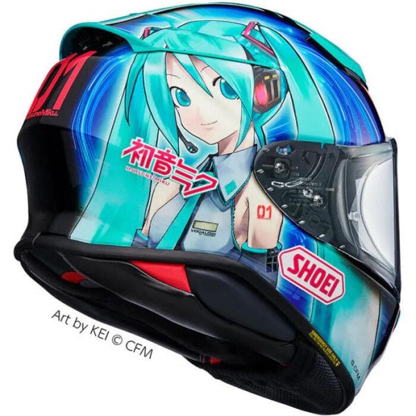 Casque Intégral de Moto RF-1400 Hatsune Miku Bleu, côté droit