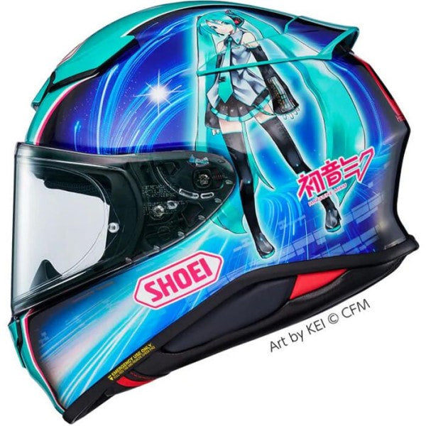 Casque Intégral de Moto RF-1400 Hatsune Miku Bleu, côté gauche