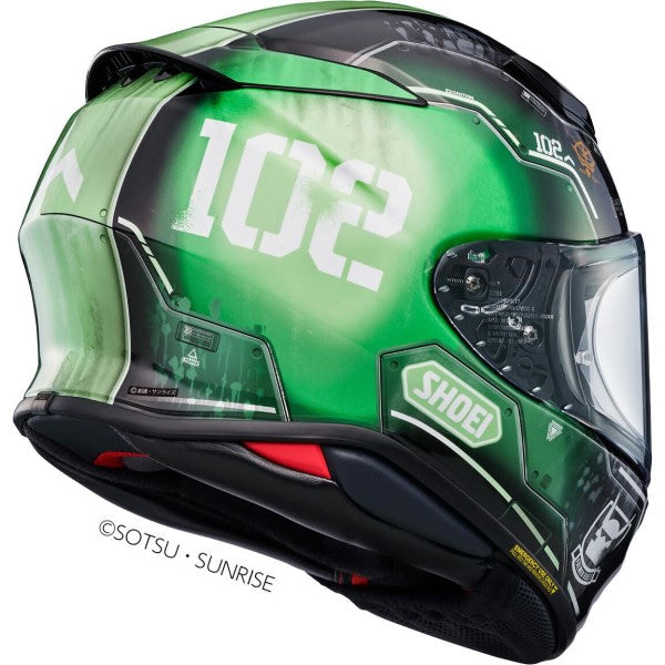 Casque Intégral de Moto RF-1400 MS-06C-6 Zaku II Vert, arrière