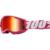 Lunettes de Motocross Strata 2 à Lentille Miroir Junior 100% Rose et Blanc