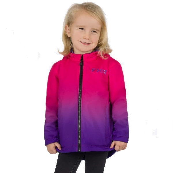 Manteau Ride Reversible Enfant FXR mauve et rose, côté rose de face