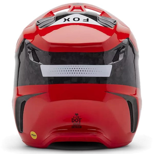 Casque de Motocross V3 RS Infinite Fox rouge, arrière