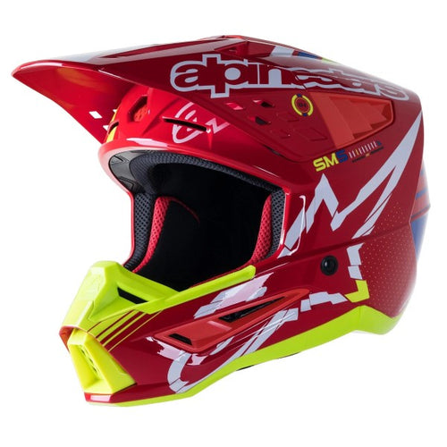 Casque de Motocross SM5 Action Rouge/Blanc incliné de face