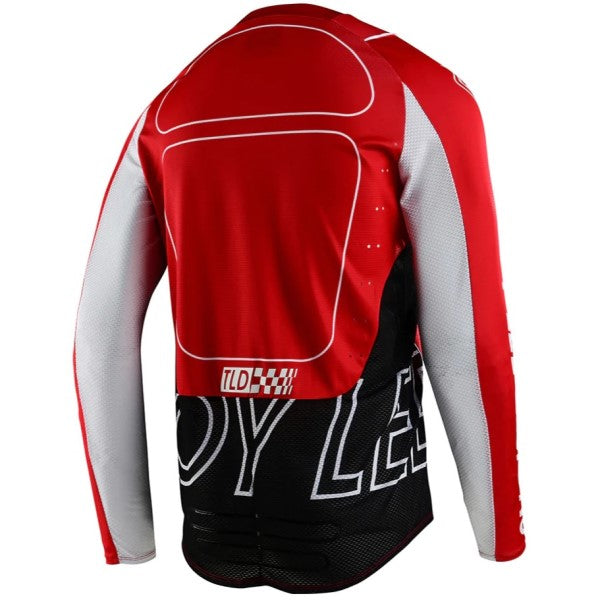 Chandail de Motocross SE Pro Drop In Troy Lee Designs rouge, de dos