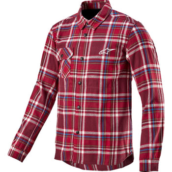 Manteau Enduro Whistler Coupe-Vent Plaid Alpinestars rouge, de face