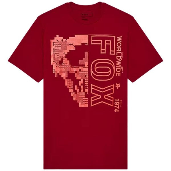 T-Shirt Image Skull Premium Fox rouge, de face