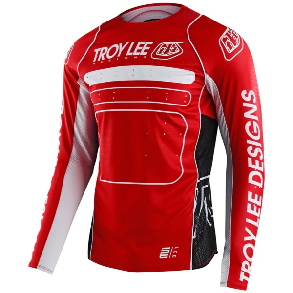 Chandail de Motocross SE Pro Drop In Troy Lee Designs rouge, de face