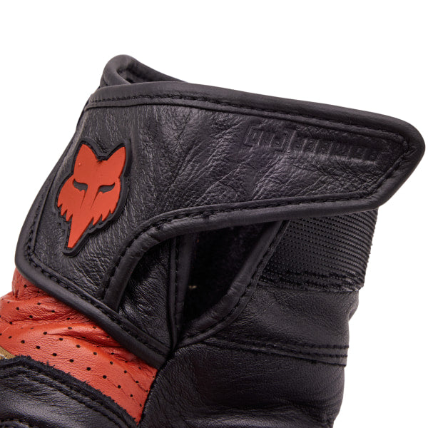 Gants de Moto Bomber Pro ADV Fox rouge, détail fermeture