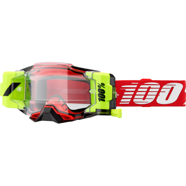 Lunettes de Motocross Armega Forecast Roll-Off 100% rouge et blanc