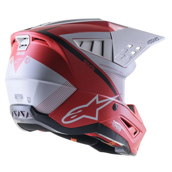 Casque de Motocross SM5 Rayon Alpinestars rouge et blanc, côté droit