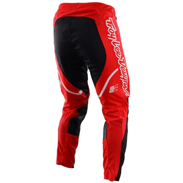 Pantalon de Motocross SE Pro Radian Troy Lee Designs rouge et blanc, de dos