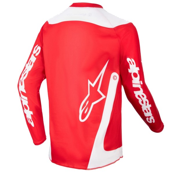 Chandail de Motocross Racer Lurv Junior Alpinestars rouge et blanc, de dos