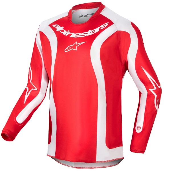 Chandail de Motocross Racer Lurv Junior Alpinestars rouge et blanc, de face