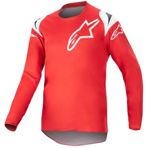 Chandail de Motocross Racer Narin Junior Alpinestars rouge et blanc, de face