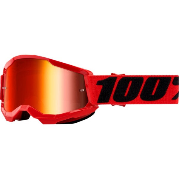 Lunettes de Motocross Strata 2 à Lentille Miroir Junior 100% Rouge et Noir