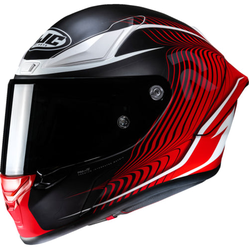 Casque Intégral de Moto RPHA 1 Lovis HJC noir et rouge, de 3/4