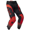 Pantalon de Motocross 180 Lean Fox rouge et noir, de face