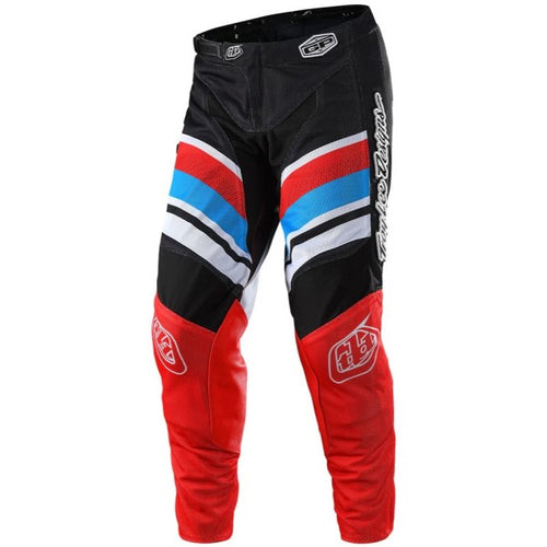 Pantalon de Motocross GP Air Warped Troy Lee Designs rouge et noir, de face