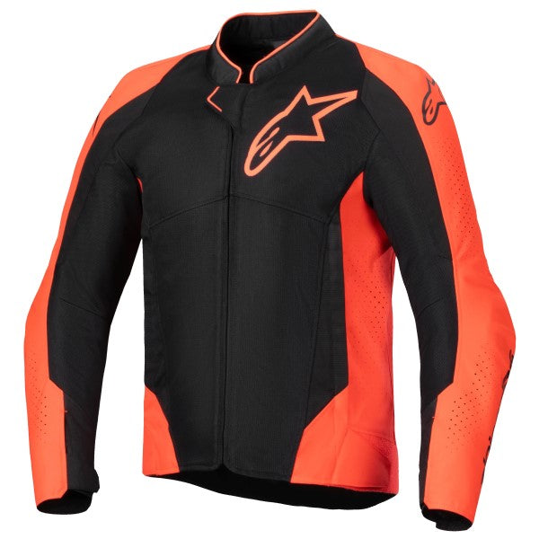 Manteau de Moto Viper Air V4 Alpinestars rouge et noir, de face