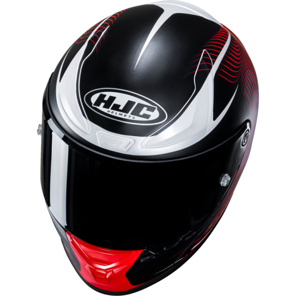 Casque Intégral de Moto RPHA 1 Lovis HJC noir et rouge, dessus