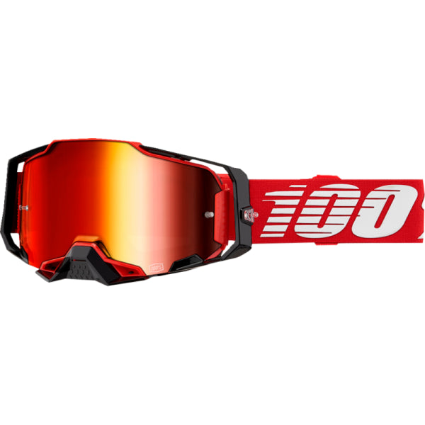 Lunettes de Motocross Armega Lentille Miroir 100% rouge et noir